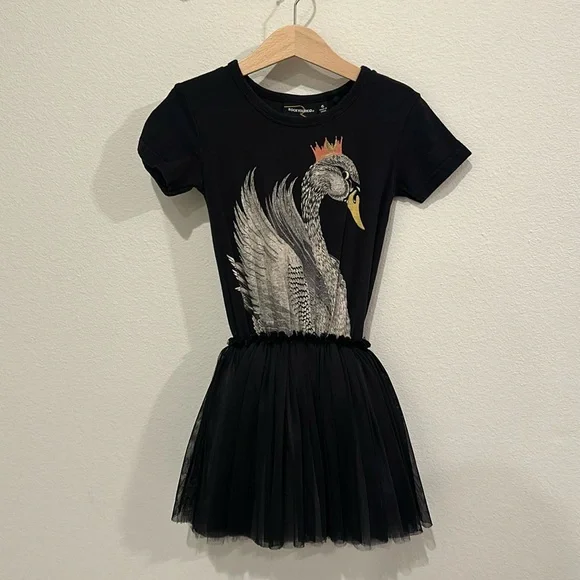 VGUC Size 6 Rock Your Kid Black Swan Tutu Dress! 🦢 - Picture 1 of 12
